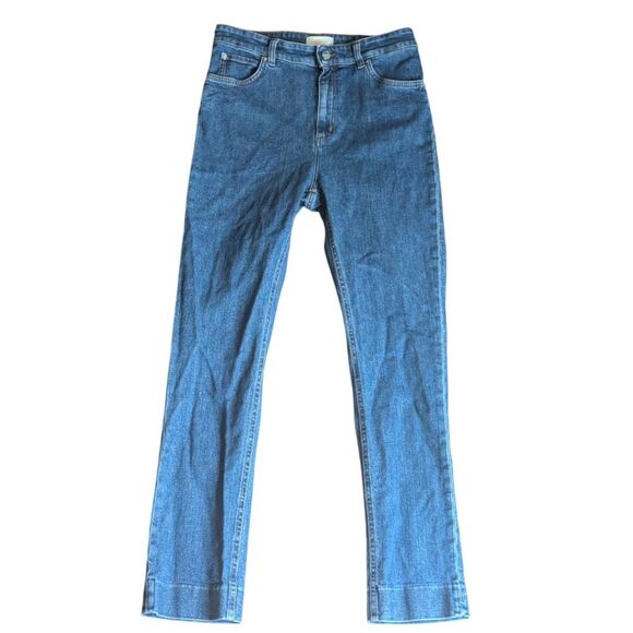 Swedish Hasbeens Jeans Women's 29 Short Slim Leg Mid Blue Cotton Blend - Picture 1 of 5